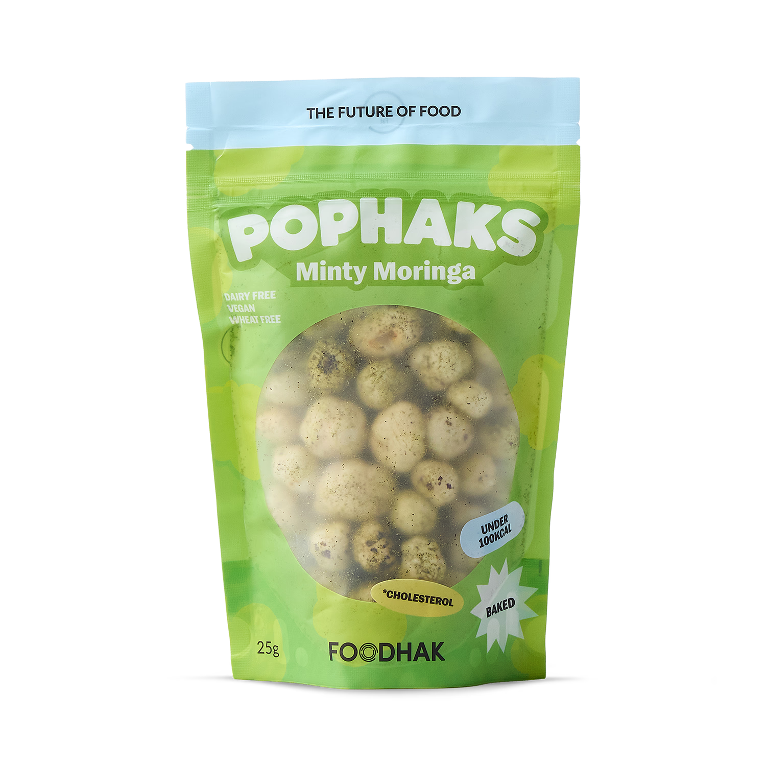 POPHAKS Minty Moringa Pophaks vegan snack - British product