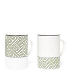 O.W. London bone china maze mugs set of 4 (British brand)