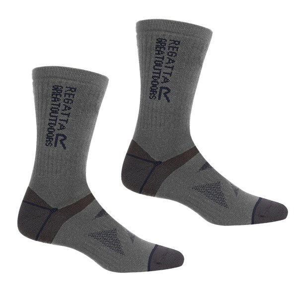 Regatta Adult Wool Hiking Boot Socks (Pack of 2) (6-8)