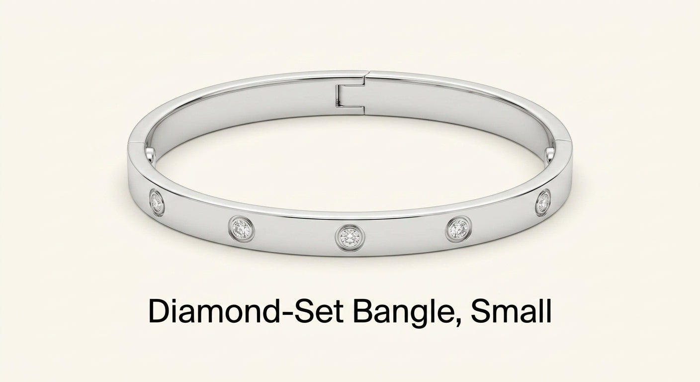 Cartier LOVE small 18ct white gold bracelet with 6 diamonds, UK version