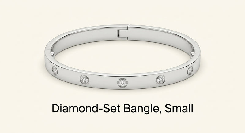 Cartier LOVE small 18ct white gold bracelet with 6 diamonds, UK version