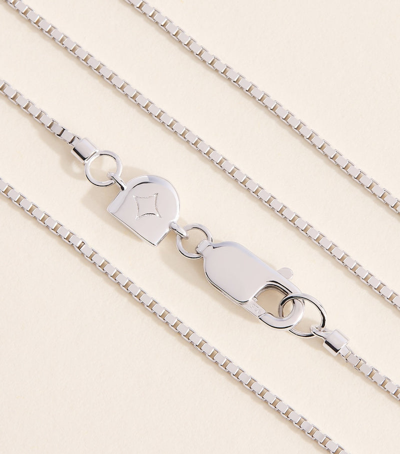Astrid & Miyu sterling silver box chain necklace 40cm - British product