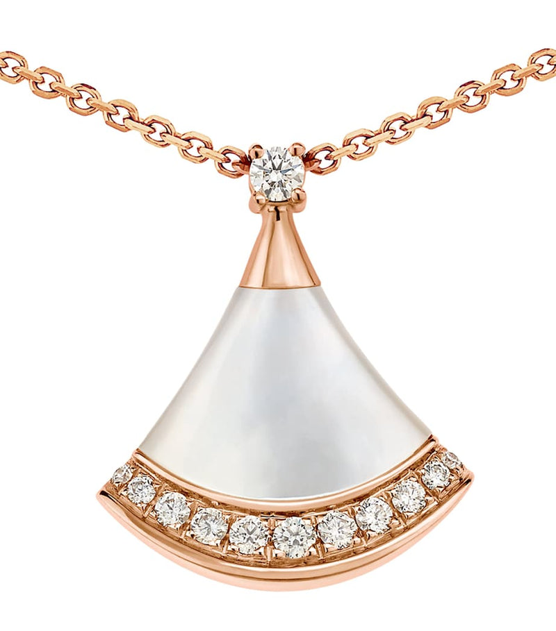 Bvlgari Divas' Dream rose gold diamond mother-of-pearl necklace, UK version