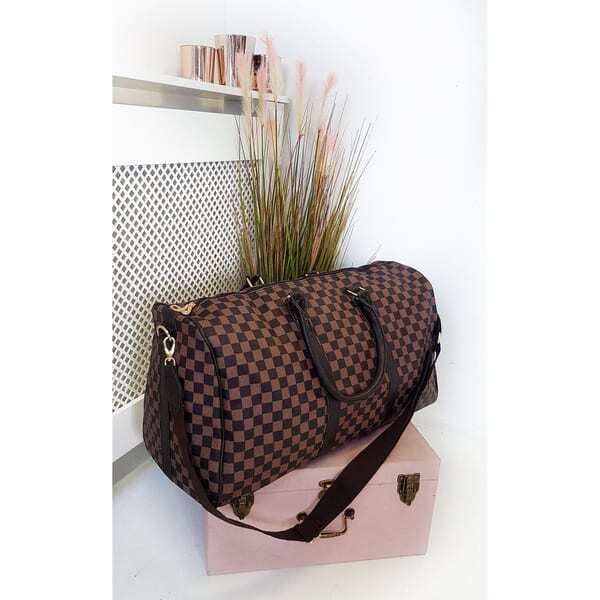 IKRUSH indigo checked overnight bag - British product