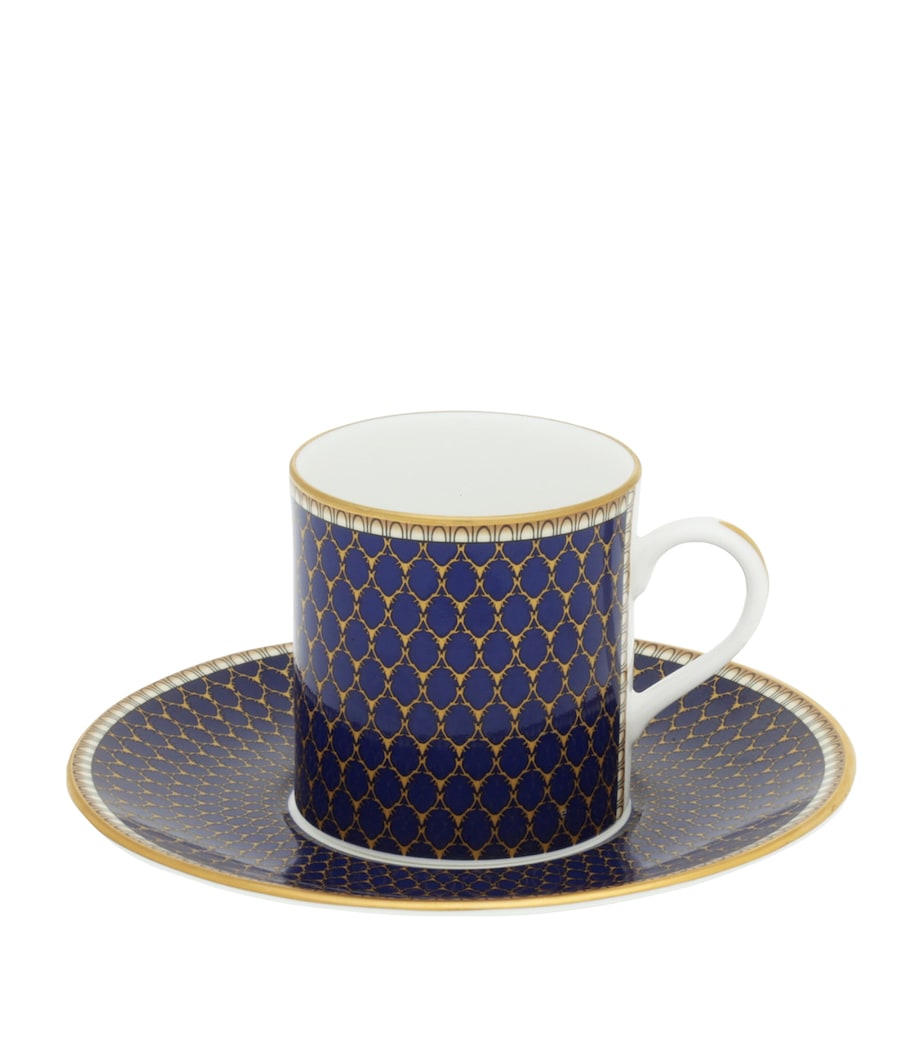 Halcyon Days Antler Trellis coffee cup and saucer (British brand)