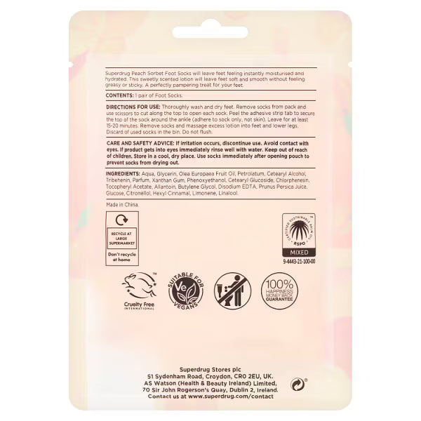 Superdrug peach foot socks pack (British brand)