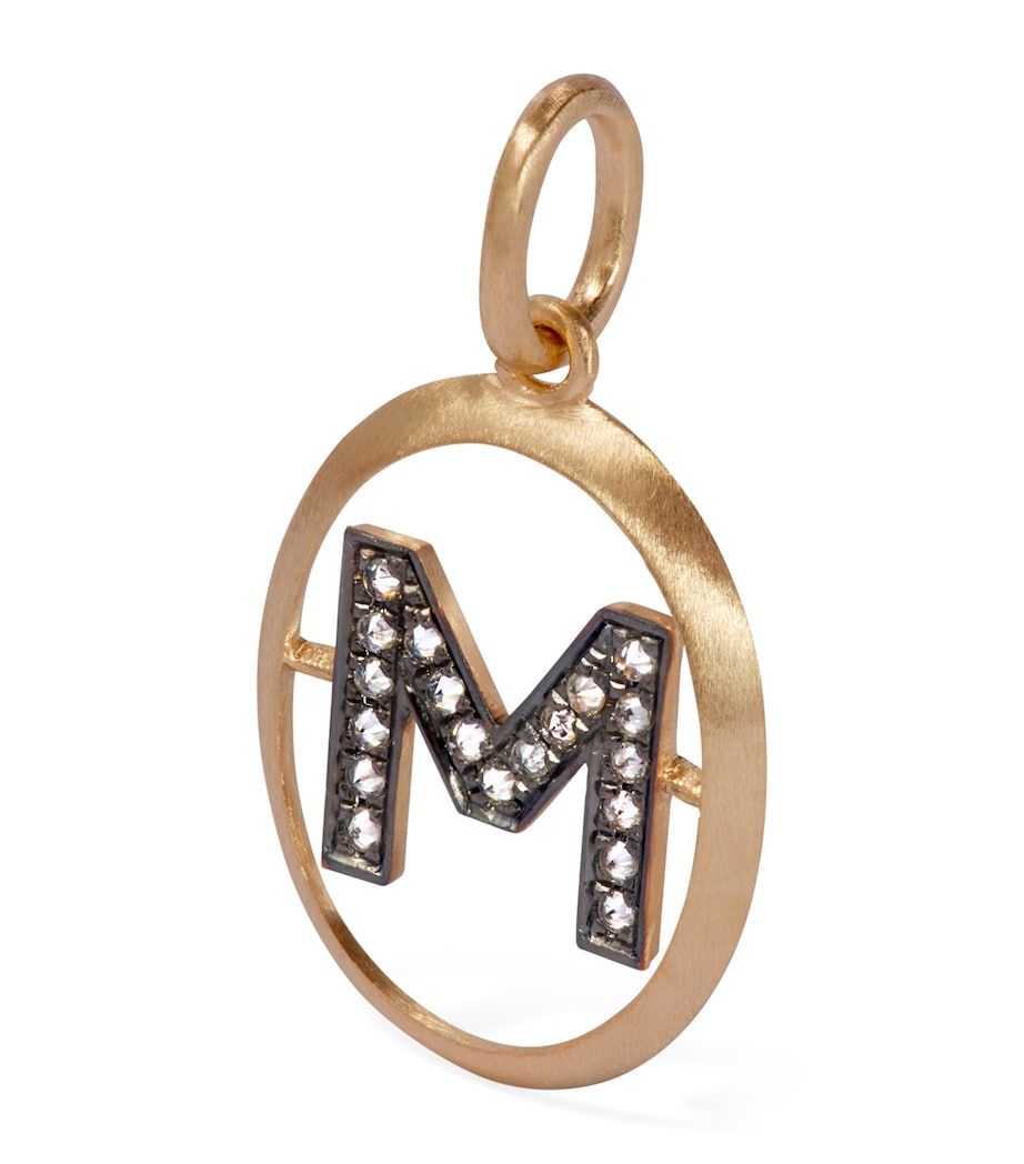 Annoushka yellow gold diamond initial M pendant, UK version