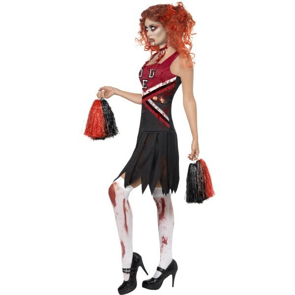 Smiffys Horror Cheerleader costume with dress and pom poms (British brand)