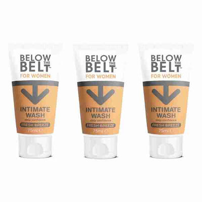 Superdrug Below The Belt Female Intimate Wash Fresh Breeze Scent 75ml Trio- Buy online at McGrocer