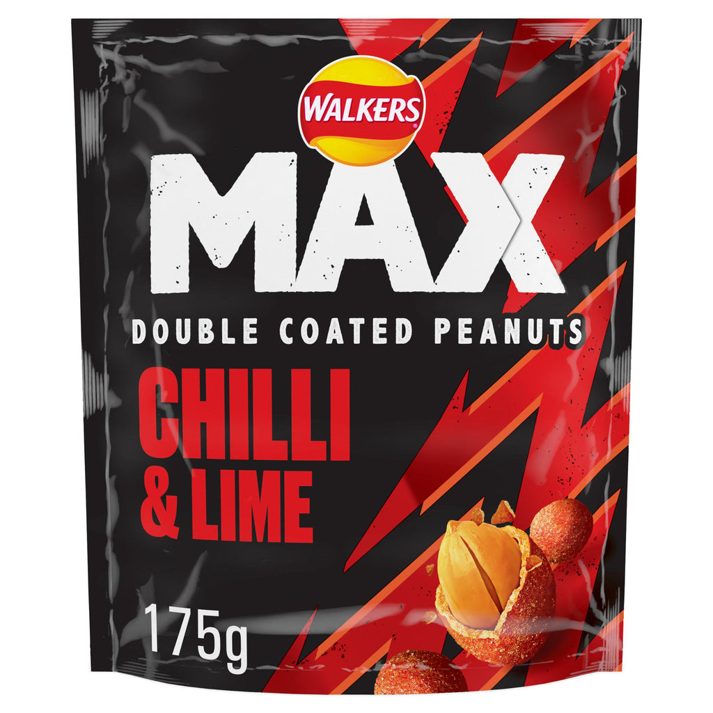 Walkers Max Strong Chilli & Lime Sharing Double Coated Peanuts 175g