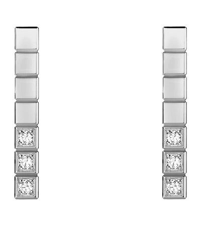 Harrods Chopard White Gold and Diamond Ice Cube Earrings- Buy online at McGrocer