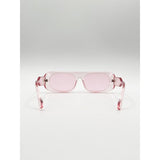 SVNX flat top oval sunglasses in pale pink, imported from the UK