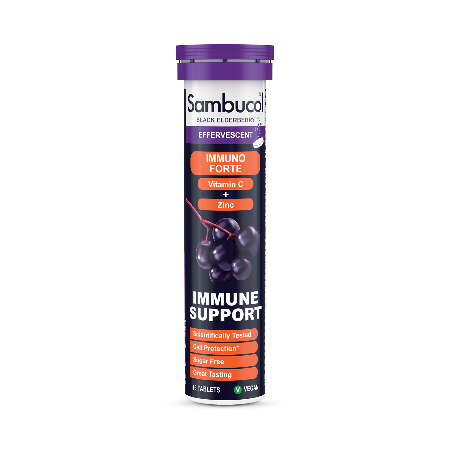 Sambucol Immune Support Tablets Berry Flavour 15 Tablets (British brand)