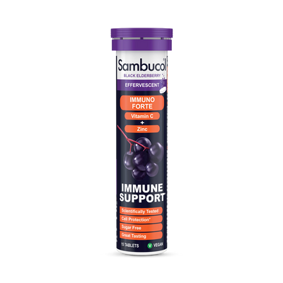 Holland & Barrett Sambucol Immuno Forte Effervescent Tablets Berry Supplement 15 Tablets- Buy online at McGrocer