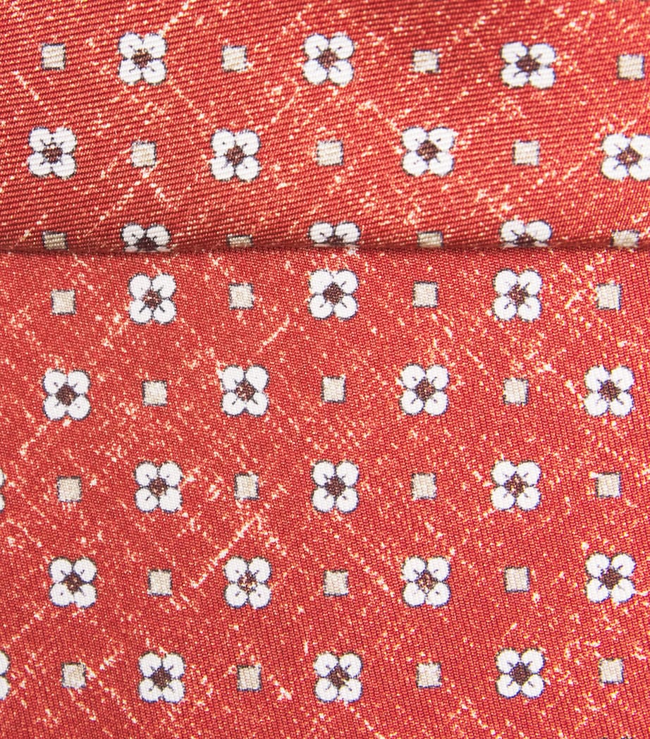 Isaia silk floral tie 6cm width, imported from the UK