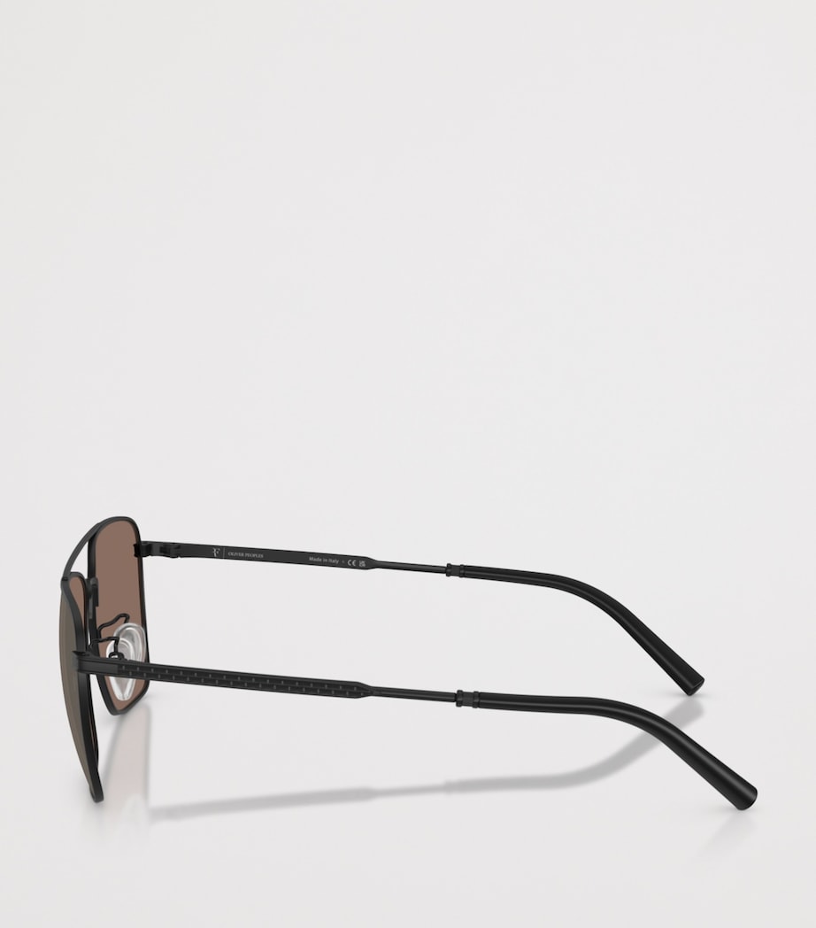 Oliver Peoples R-15 Square Metall-Sonnenbrille, UK Version