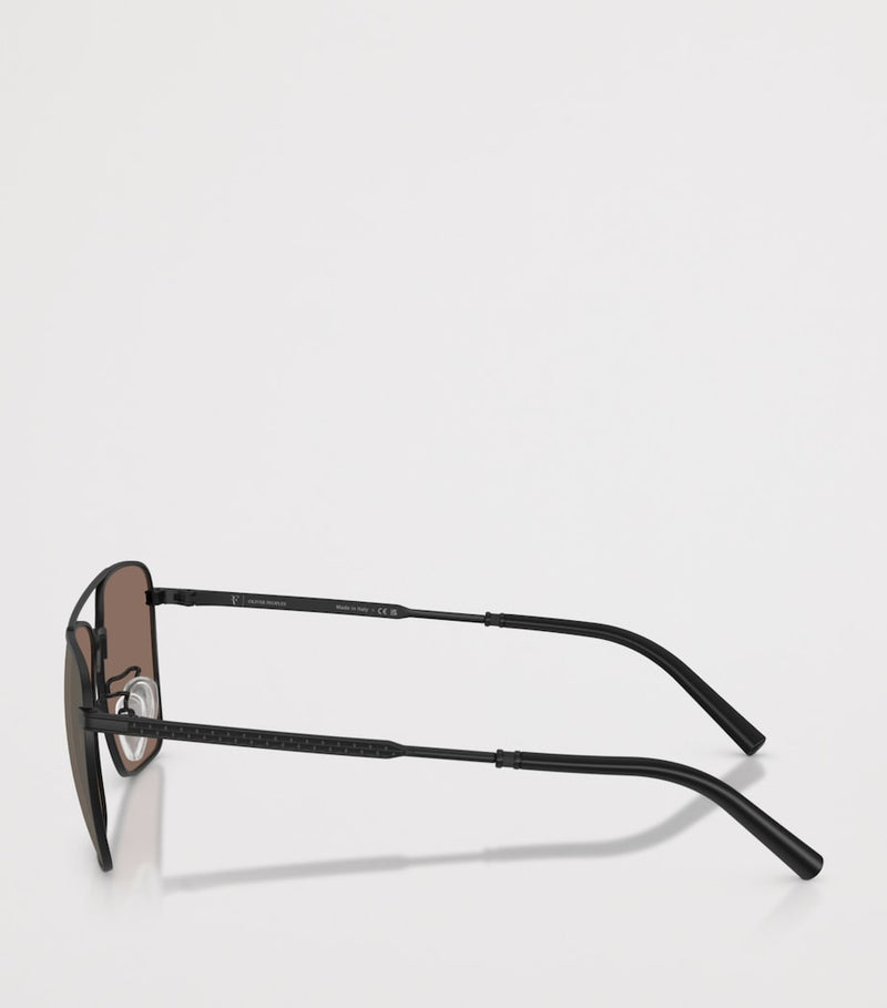 Oliver Peoples R-15 Square Metall-Sonnenbrille, UK Version