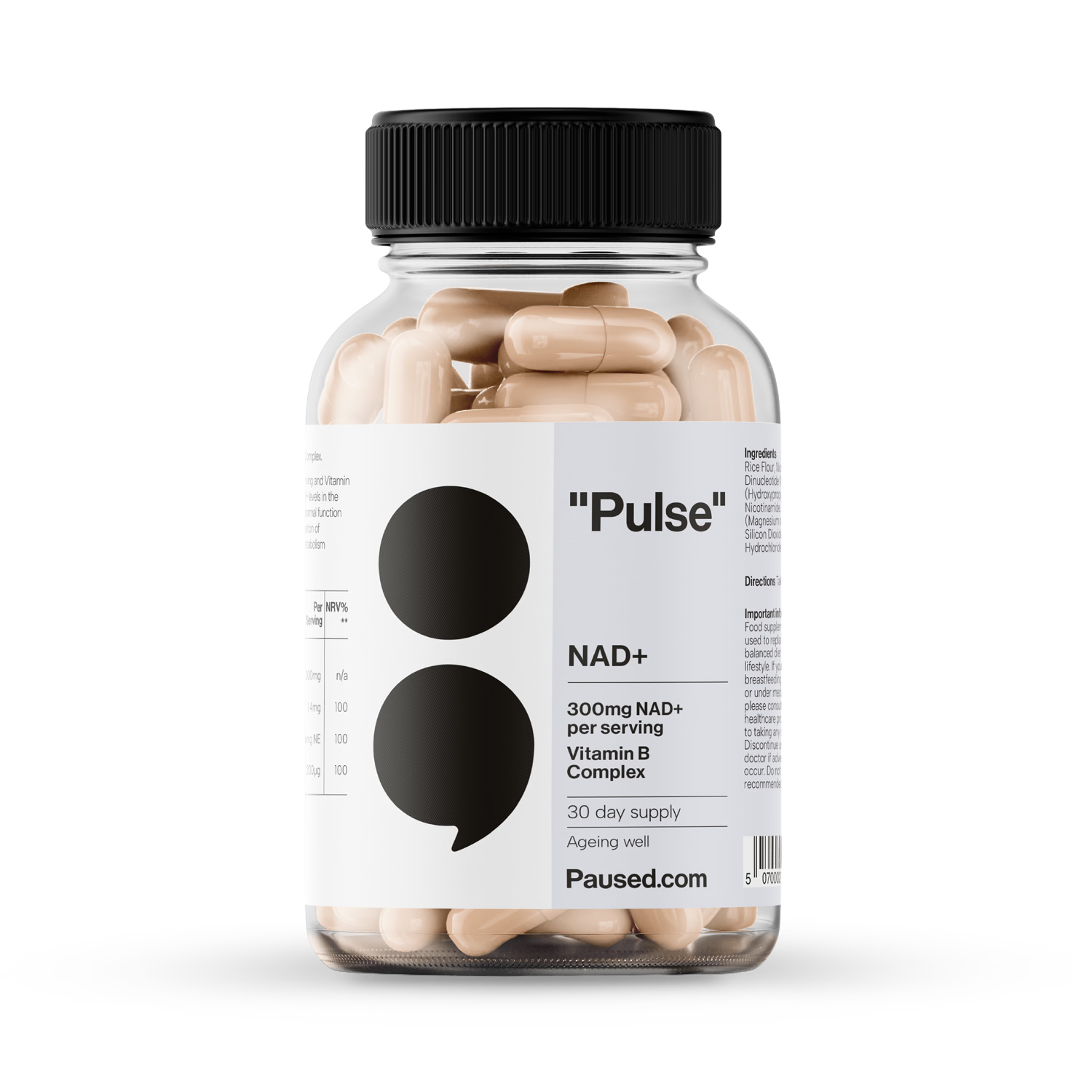 Paused NAD+ 300mg B vitamin complex 60 capsules, imported from the UK