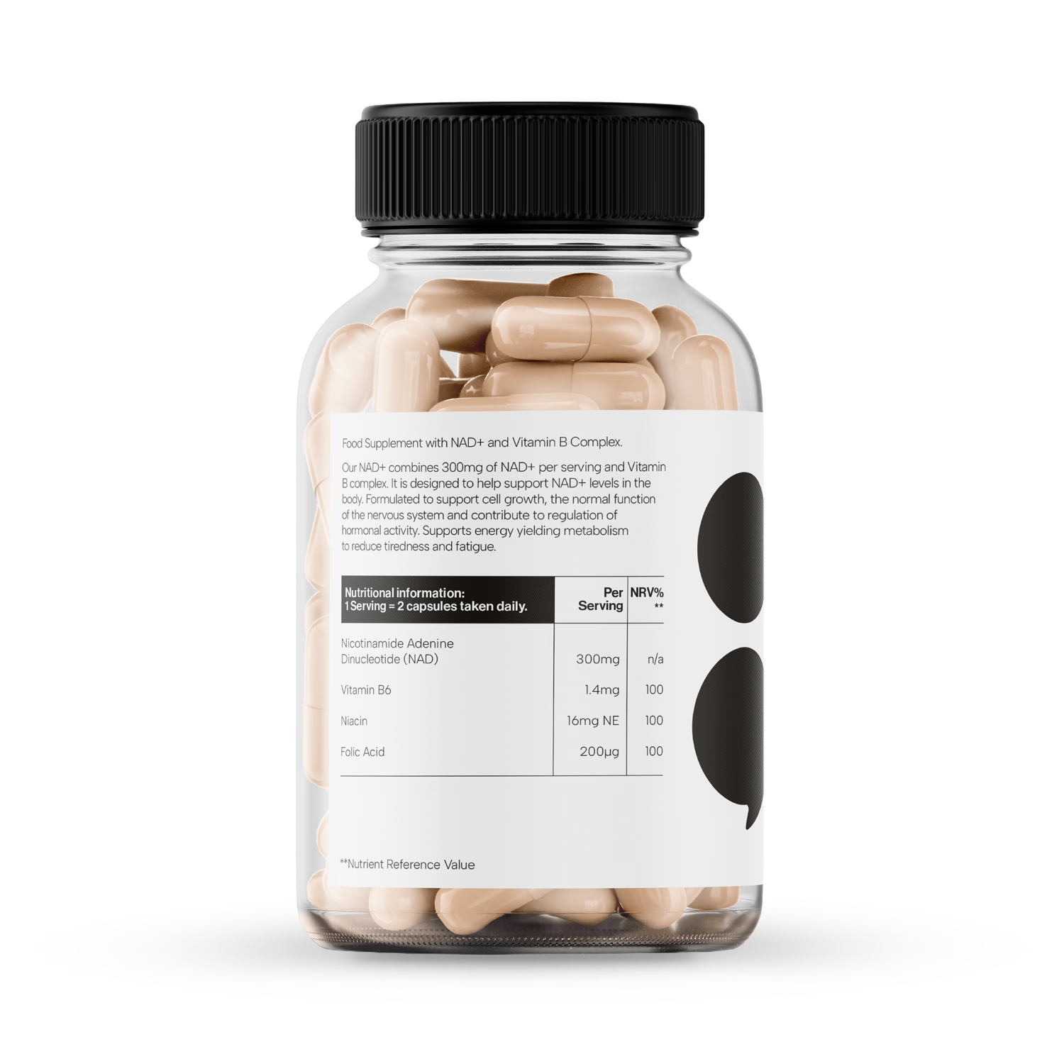 Paused NAD+ 300mg B vitamin complex 60 capsules, imported from the UK