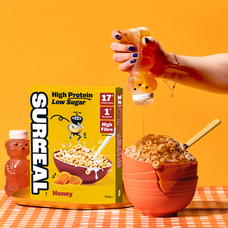 Surreal high protein cereal honey 240g, imported from the UK