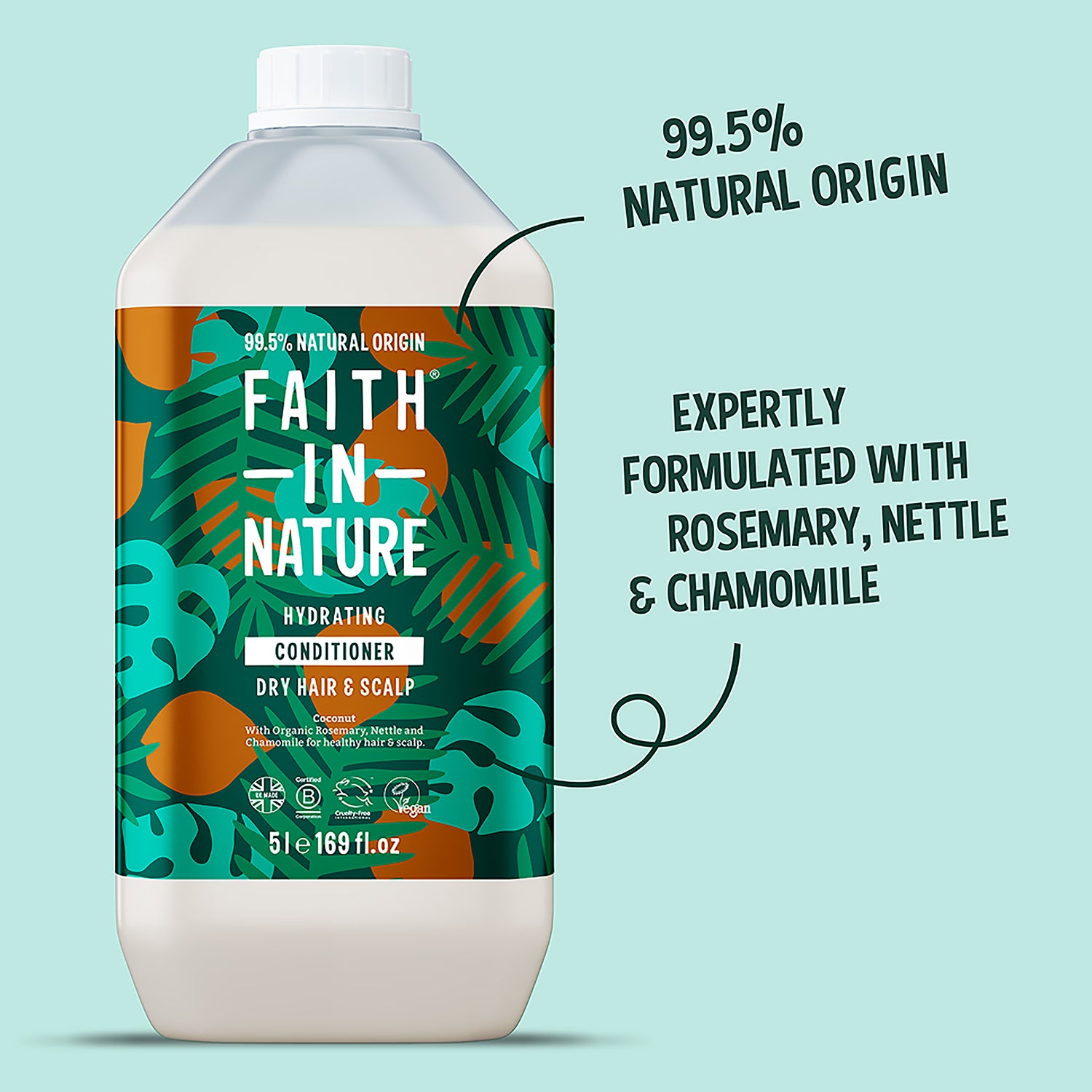Faith In Nature conditioner coconut dry hair 5L - British product