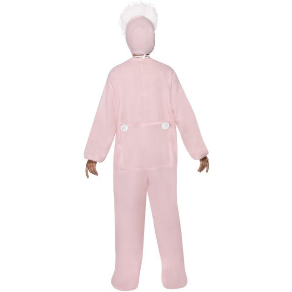 Smiffys pink baby romper fleece bodysuit bonnet bib imported from the UK