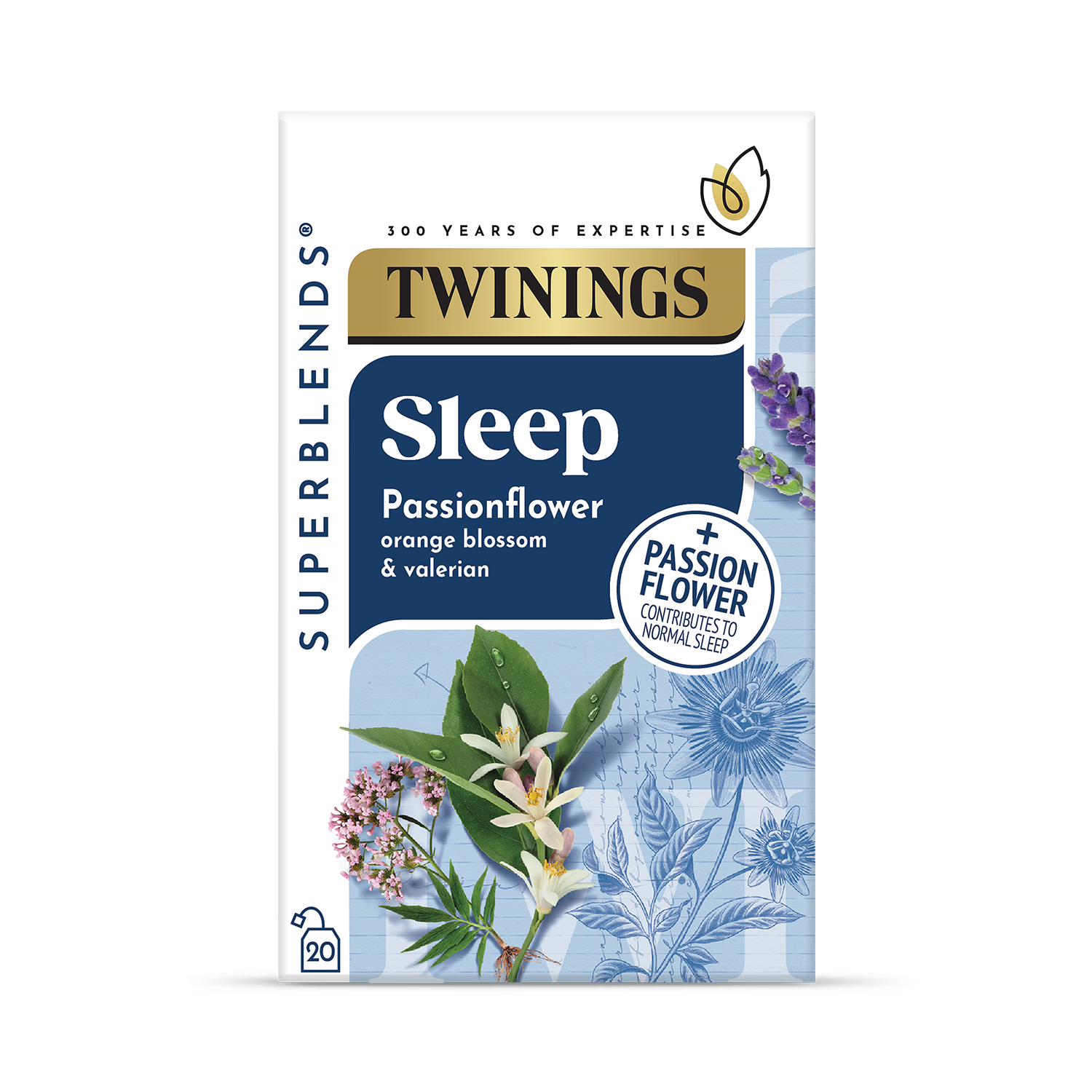 Twinings Superblends Sleep Valerian & Orange Blossom tea 20 bags (British brand)