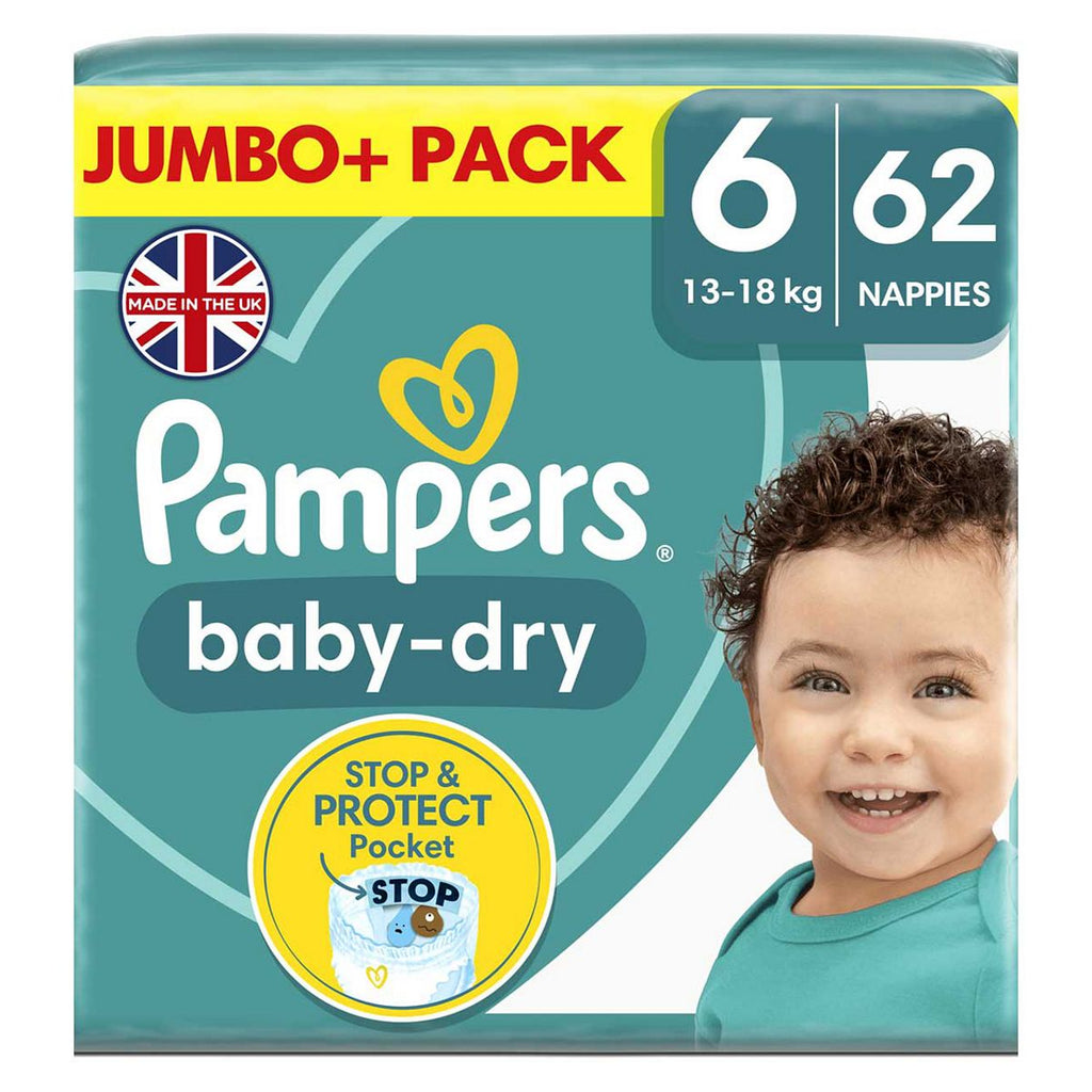 Pampers size 6 Baby-Dry nappies 13+kg 62s