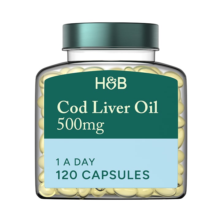 Holland & Barrett Pure Cod Liver Oil 500mg 120 Capsules - 999328