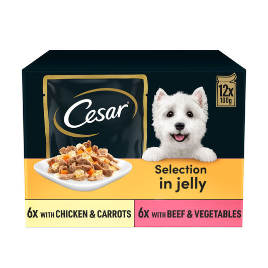 Cesar Deliciously Fresh Dog Food Pouches Mixed Selection in Jelly Dog Food & Accessories ASDA   