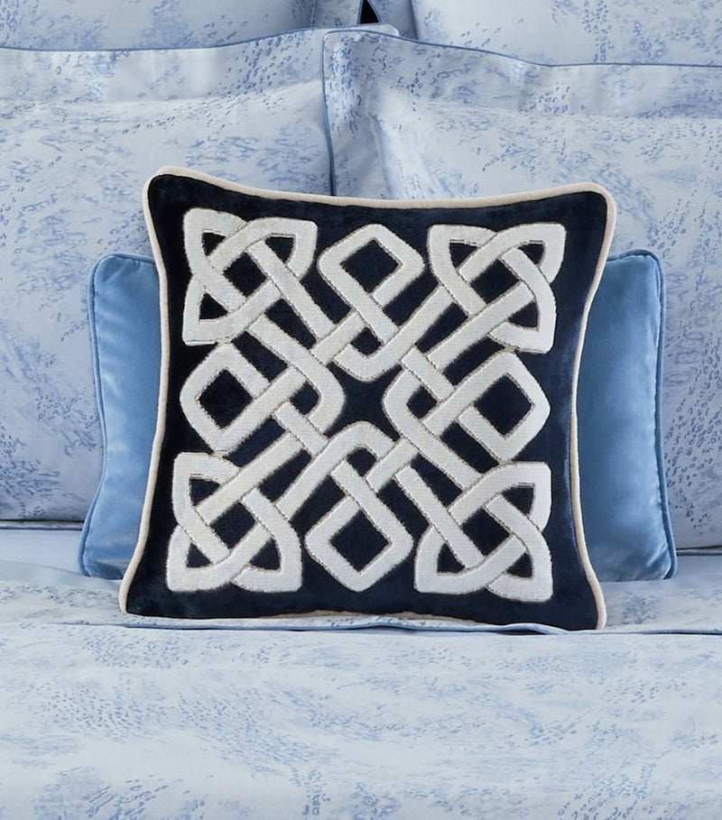 Yves Delorme Entrelac Marine cushion cover 45cm, UK version