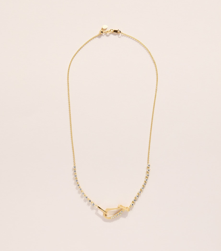Jade Trau Lola Line gelbgoldfarbene Diamant-Halskette – britisches Produkt