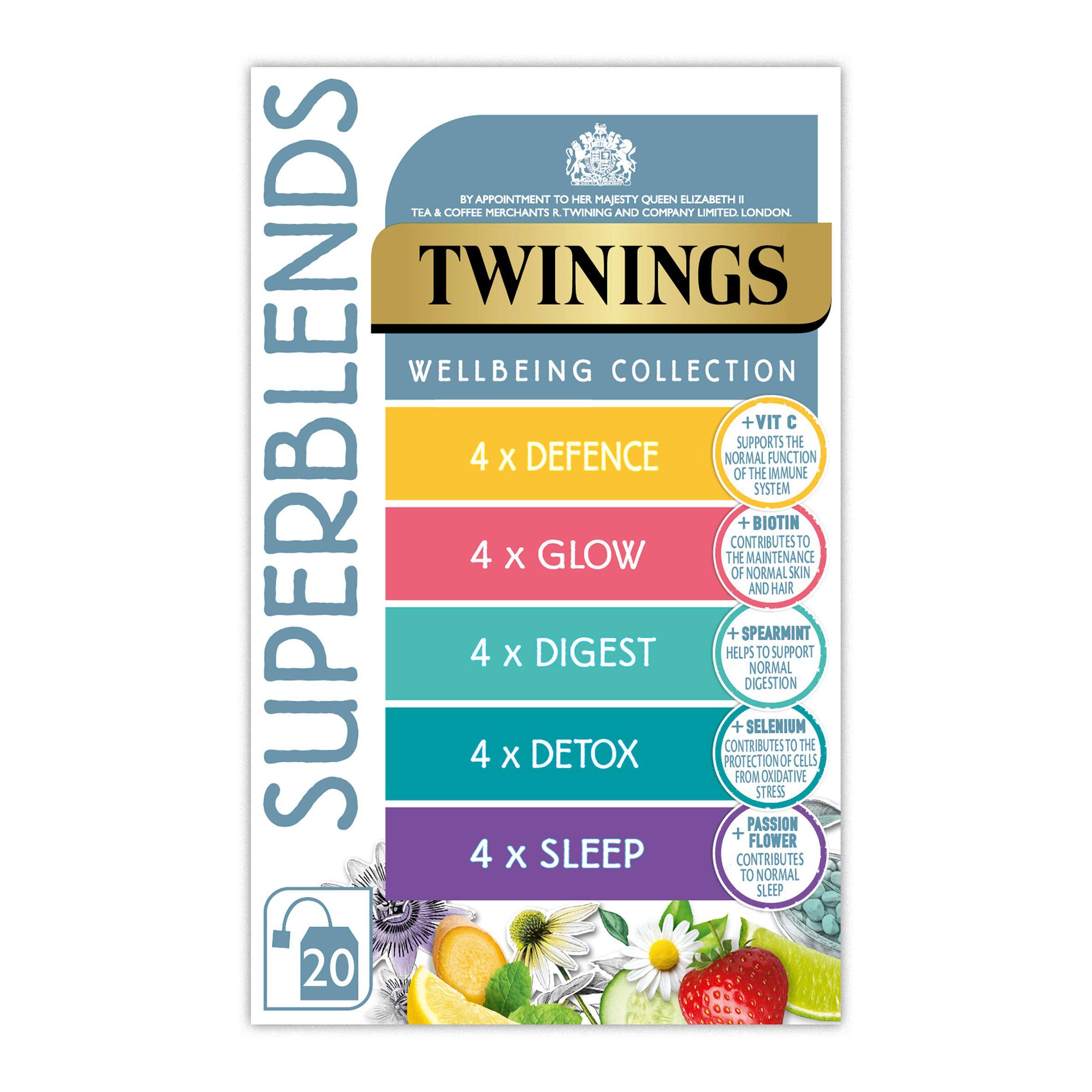 Twinings Superblends Wellbeing Collection Teabags 37g x20 GOODS Sainsburys   