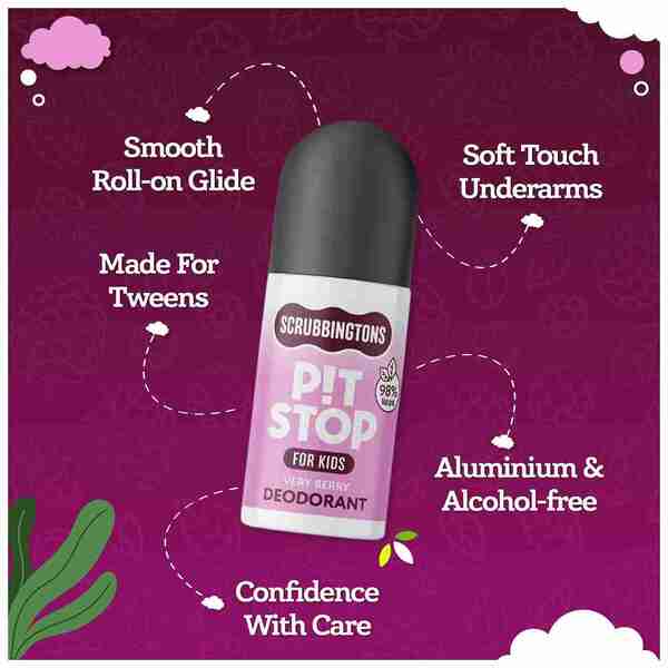 Scrubbingtons kids deodorant Pit Stop Berry 75ml twin pack, UK version