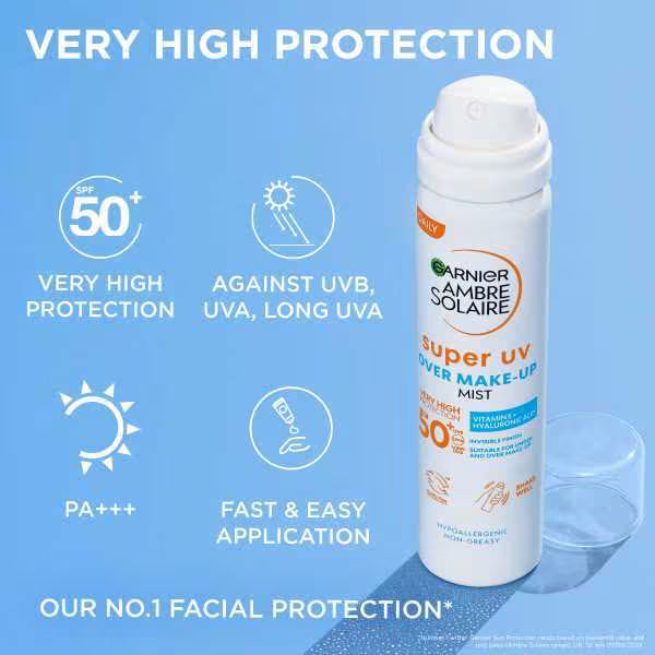 Garnier Ambre Solaire SPF50+ Face Mist 75ml - British product