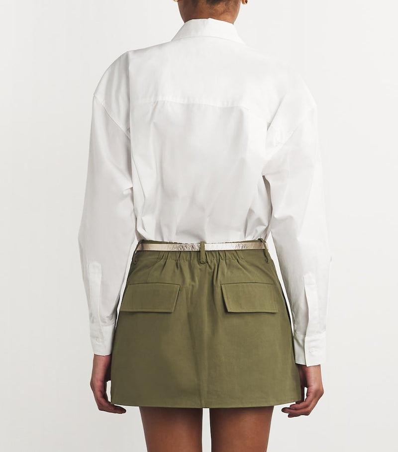 Maje leather belt with gold Clover buckle (British brand)