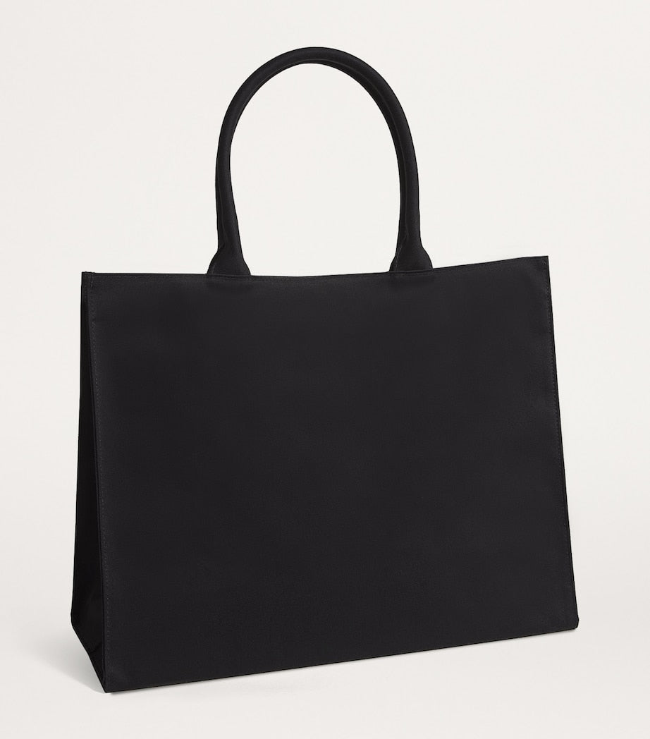 Harrods large cotton logo tote bag with magnetic fastening, UK version