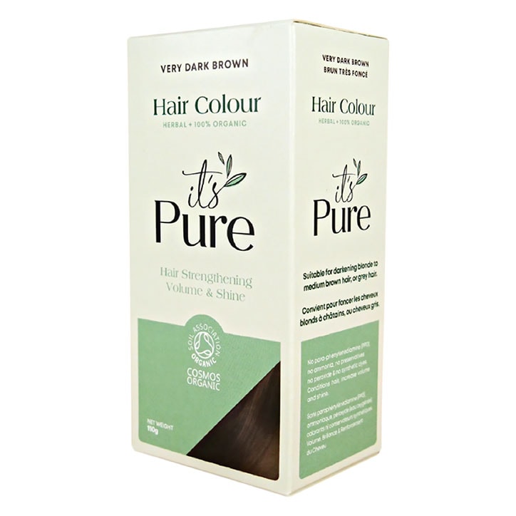 It's Pure Organic Herbal Hair Colour Very Dark Brown 110g Henna Holland&Barrett   