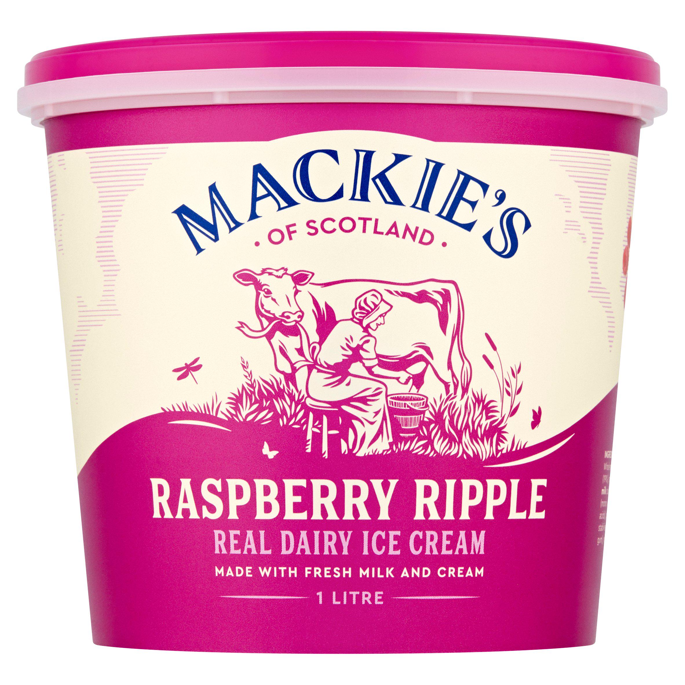 Mackie's of Scotland Raspberry Ripple Real Dairy Ice Cream 1L GOODS Sainsburys   