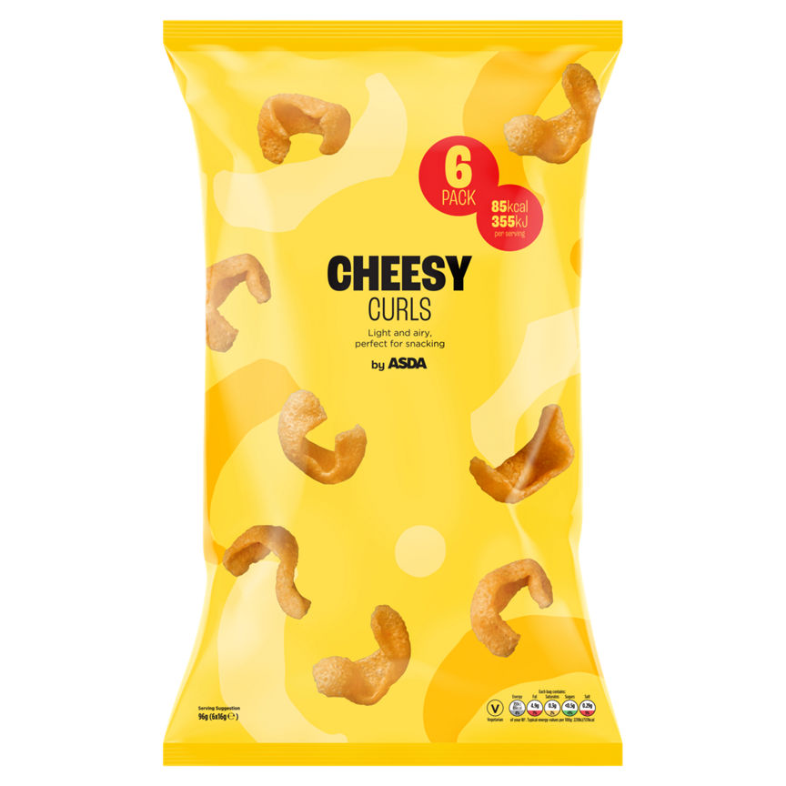 ASDA Cheesy Curls 6 x 16g (96g) GOODS ASDA   