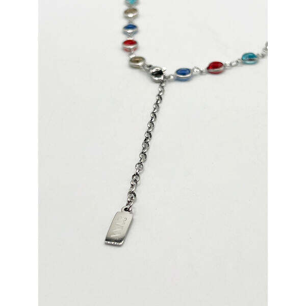 SVNX round multicolour crystal necklace 45+7cm, UK version
