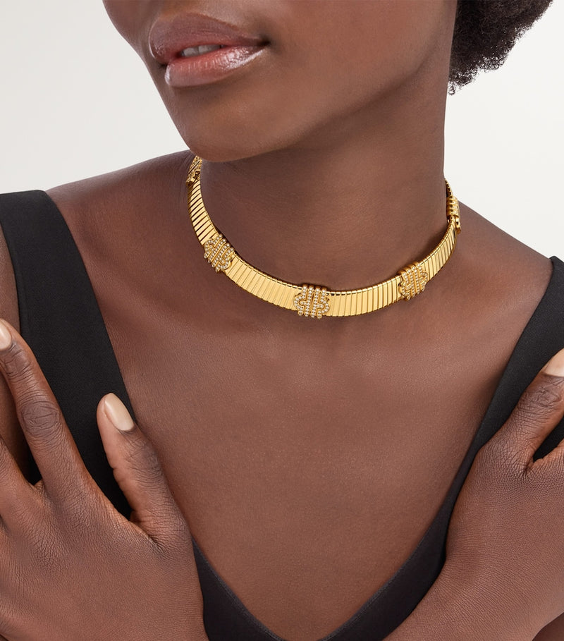 Bvlgari Tubogas necklace gold diamond (British brand)