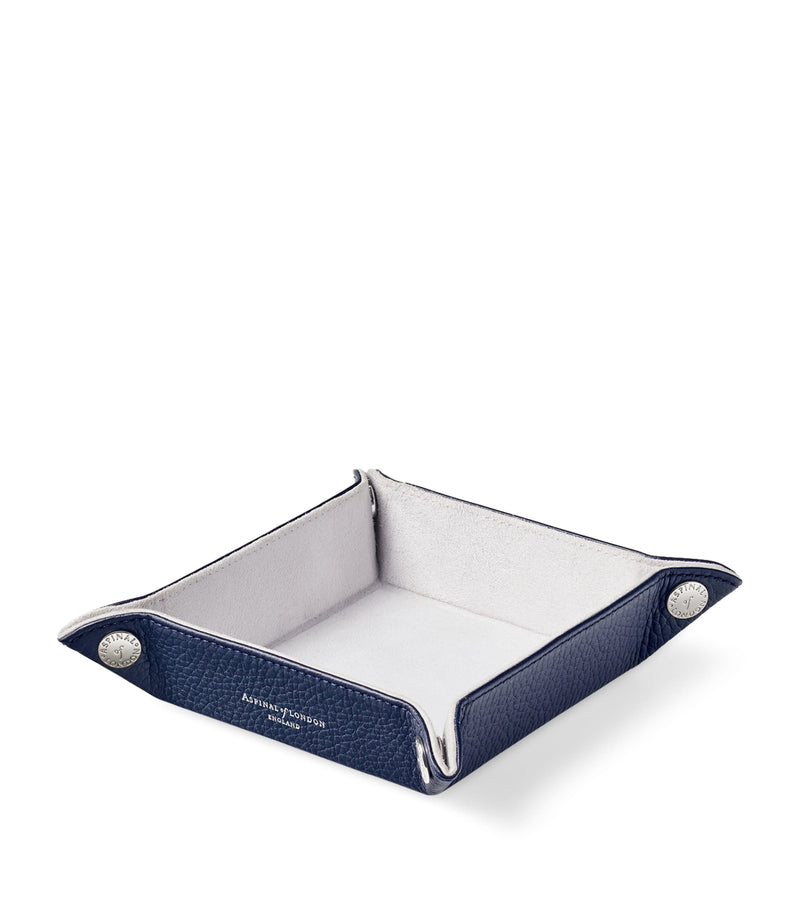 Aspinal leather tidy tray 16cm x 16cm - British product