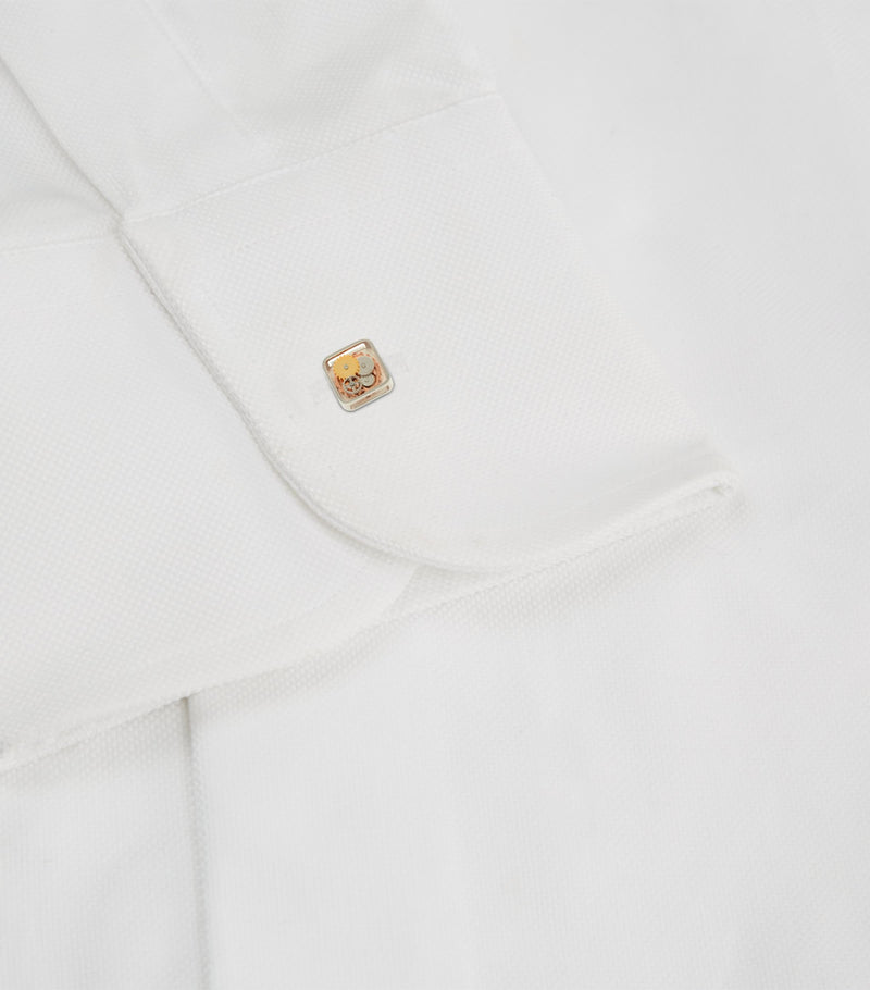 Tateossian cufflinks with square gear design, imported from the UK