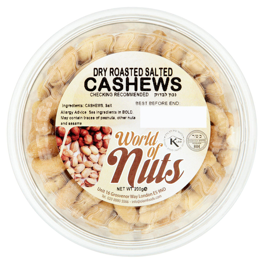 World Of Nuts Dry Roast Salted Cashews 200g