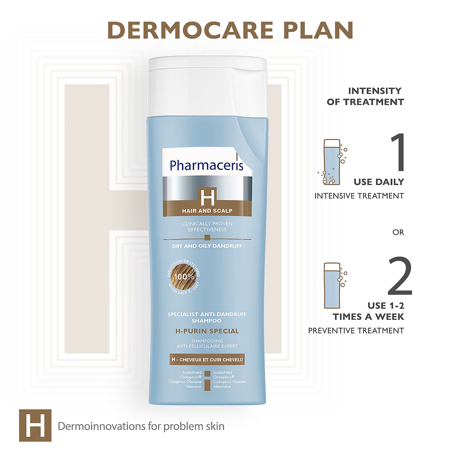 Pharmaceris H H-Purin anti-dandruff shampoo 250ml (British brand)