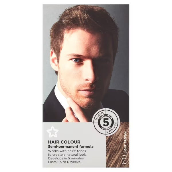 Superdrug men's hair dye light brown 6.0 (British brand)
