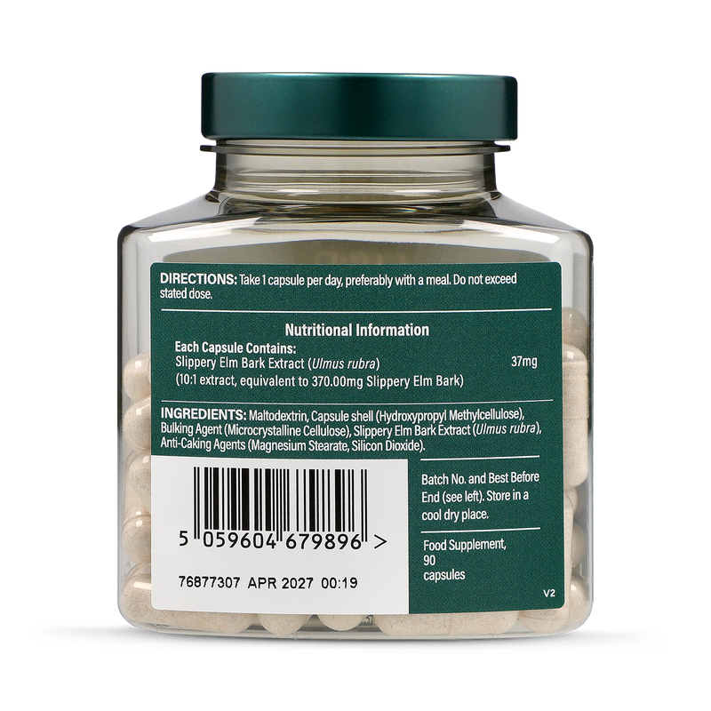 Holland & Barrett Slippery Elm Bark Capsules 90 count (British brand)