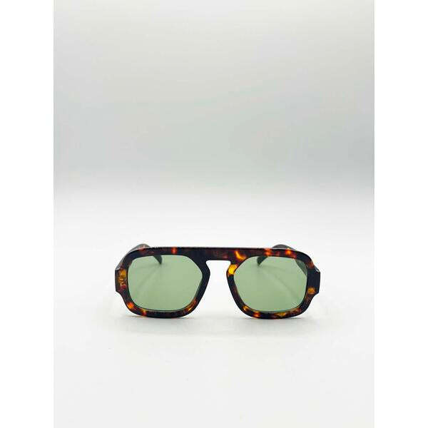 SVNX tortoise retro navigator sunglasses (British brand)