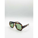 SVNX tortoise retro navigator sunglasses (British brand)